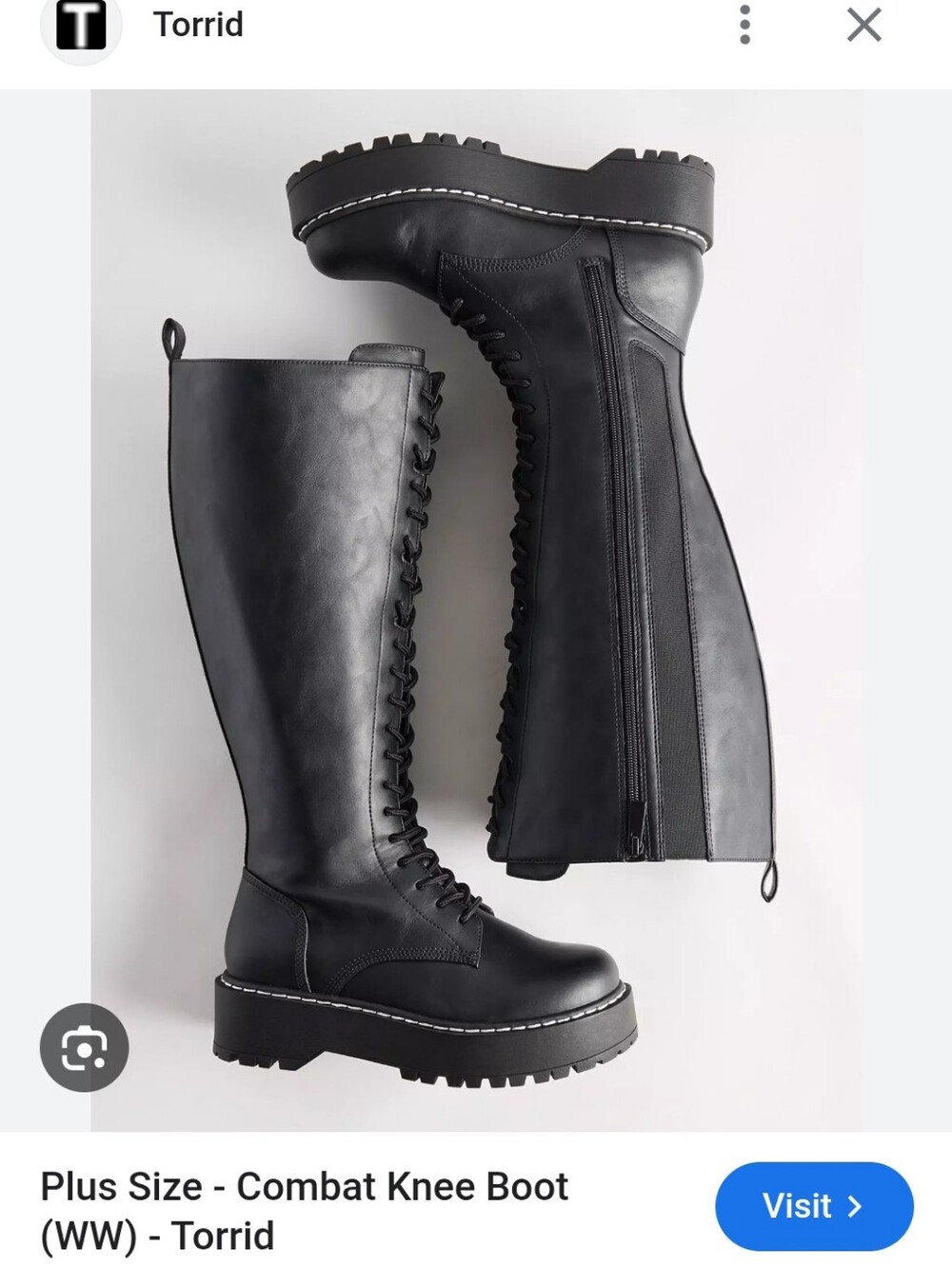 IN SEARCH OF THESE-->  torrid Black Knee-High Lace Combat Boots